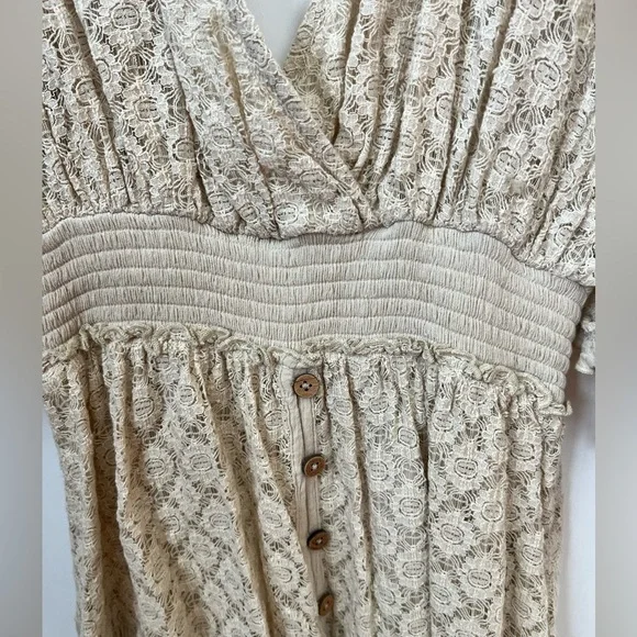Free People Shyanne Romper Beige XS - Picture 9 of 9